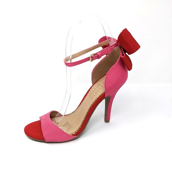 LC Lauren Conrad Romantic Pink Bow Valentine's Day Pumps Heels Open Toe - Picture 3 of 9